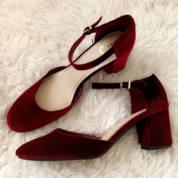Circus by Sam Edelman Shoes - Circus by Sam Edelman Burgundy Velvet Heels